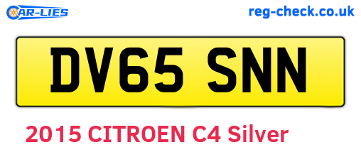 DV65SNN are the vehicle registration plates.