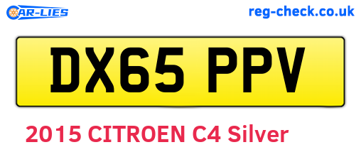 DX65PPV are the vehicle registration plates.