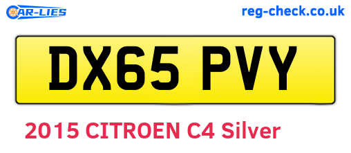 DX65PVY are the vehicle registration plates.