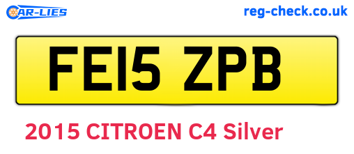 FE15ZPB are the vehicle registration plates.