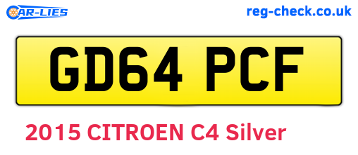 GD64PCF are the vehicle registration plates.