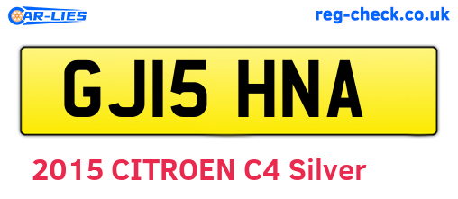 GJ15HNA are the vehicle registration plates.