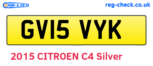 GV15VYK are the vehicle registration plates.