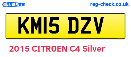 KM15DZV are the vehicle registration plates.