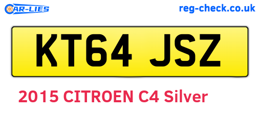 KT64JSZ are the vehicle registration plates.