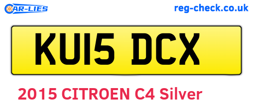 KU15DCX are the vehicle registration plates.