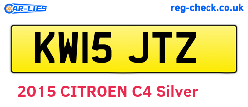 KW15JTZ are the vehicle registration plates.