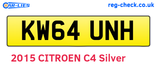 KW64UNH are the vehicle registration plates.