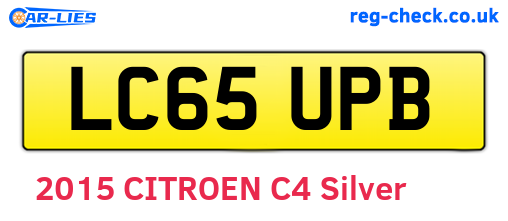 LC65UPB are the vehicle registration plates.