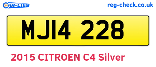 MJI4228 are the vehicle registration plates.