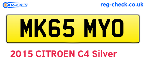 MK65MYO are the vehicle registration plates.