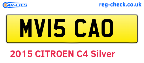 MV15CAO are the vehicle registration plates.