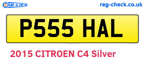 P555HAL are the vehicle registration plates.