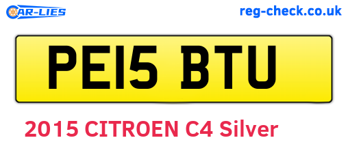 PE15BTU are the vehicle registration plates.