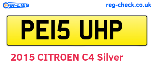 PE15UHP are the vehicle registration plates.