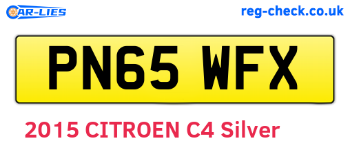 PN65WFX are the vehicle registration plates.
