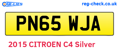 PN65WJA are the vehicle registration plates.