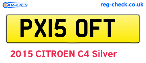 PX15OFT are the vehicle registration plates.