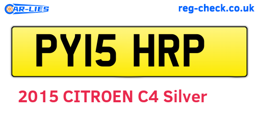 PY15HRP are the vehicle registration plates.
