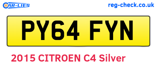 PY64FYN are the vehicle registration plates.