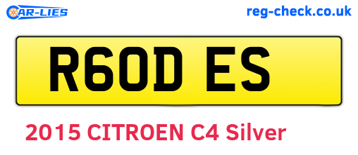 R60DES are the vehicle registration plates.