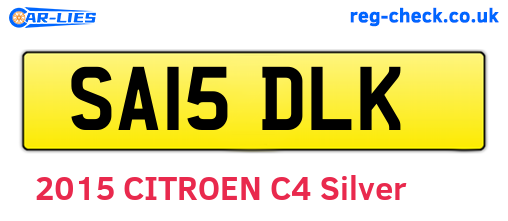 SA15DLK are the vehicle registration plates.
