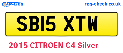SB15XTW are the vehicle registration plates.