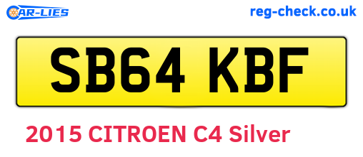 SB64KBF are the vehicle registration plates.