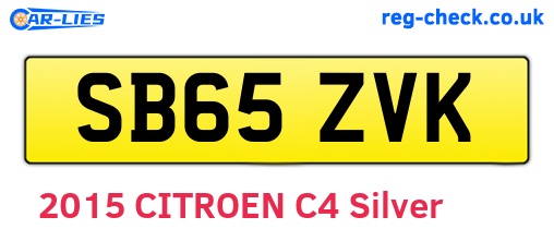 SB65ZVK are the vehicle registration plates.