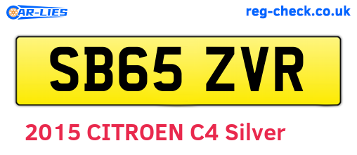 SB65ZVR are the vehicle registration plates.