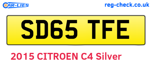 SD65TFE are the vehicle registration plates.