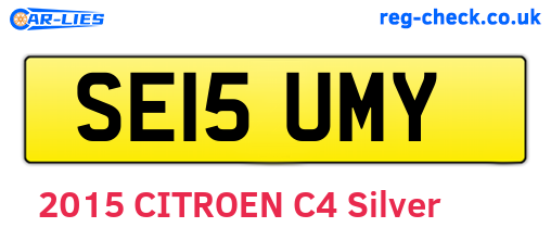 SE15UMY are the vehicle registration plates.