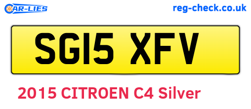 SG15XFV are the vehicle registration plates.