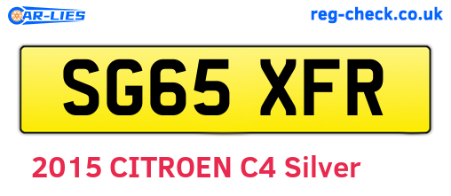 SG65XFR are the vehicle registration plates.