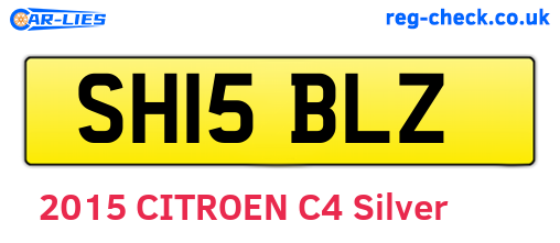 SH15BLZ are the vehicle registration plates.