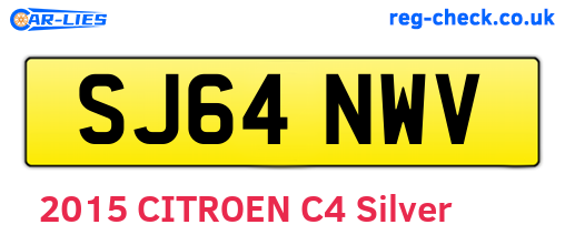 SJ64NWV are the vehicle registration plates.