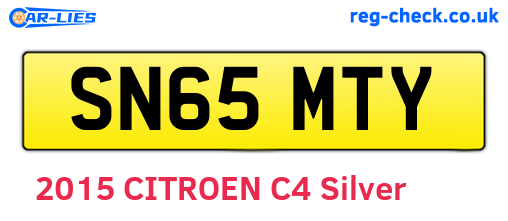 SN65MTY are the vehicle registration plates.