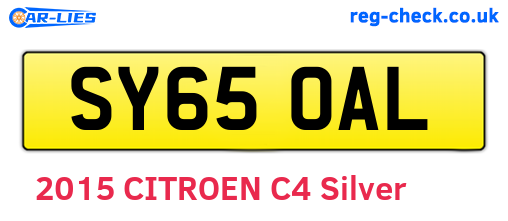 SY65OAL are the vehicle registration plates.