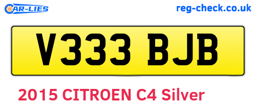 V333BJB are the vehicle registration plates.