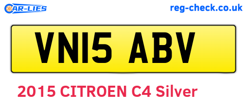 VN15ABV are the vehicle registration plates.