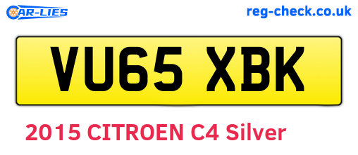 VU65XBK are the vehicle registration plates.