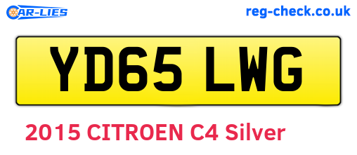 YD65LWG are the vehicle registration plates.