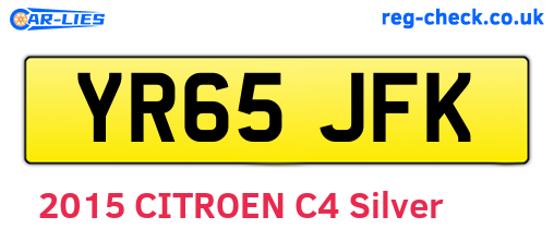 YR65JFK are the vehicle registration plates.