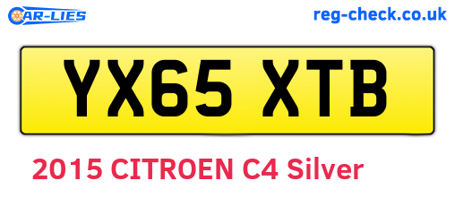 YX65XTB are the vehicle registration plates.