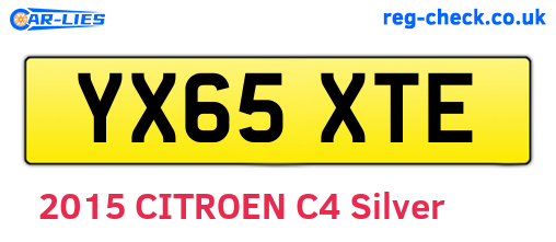 YX65XTE are the vehicle registration plates.