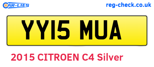 YY15MUA are the vehicle registration plates.