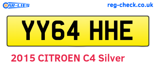 YY64HHE are the vehicle registration plates.