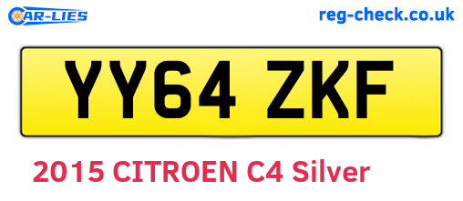 YY64ZKF are the vehicle registration plates.