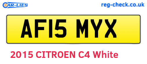 AF15MYX are the vehicle registration plates.