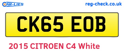 CK65EOB are the vehicle registration plates.